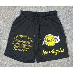 Los Angeles Lakers NBA Mesh Shorts Black Ultra Game Size Small Lined Pockets